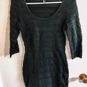 MNG Basics Black 3/4 Sleeve Dress